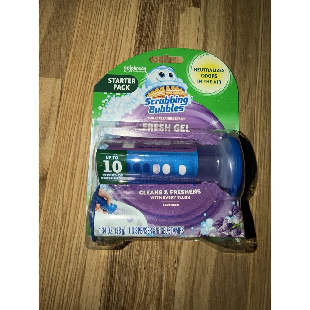 Scrubbing Bubbles Fresh Gel Toilet Cleaning Dispenser 6 Stamp Lavander